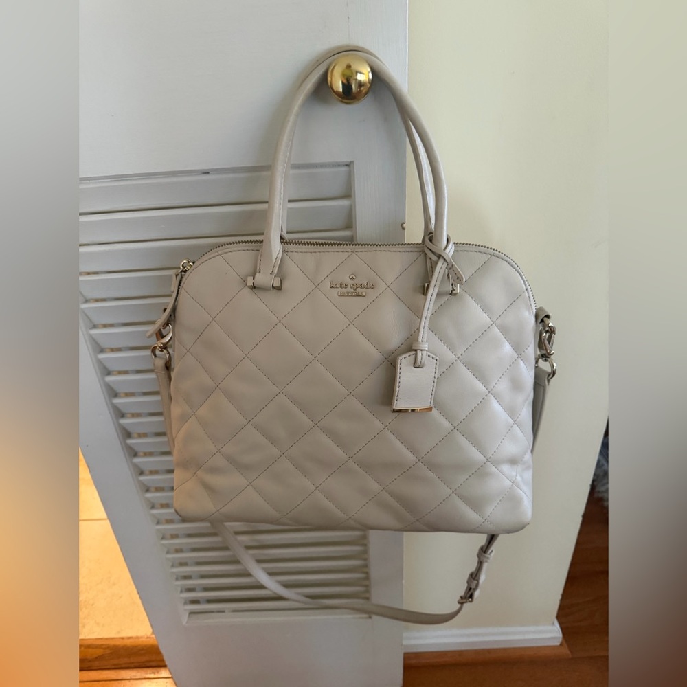 Kate Spade Tan Quilted Satchel